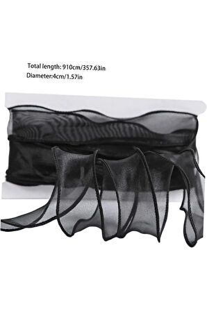 Fırfırlı Tül Organze Kurdele 2 Mt (7cm x 2mt), Çiçek Malzemesi, Gelin Buketi, Bohça Misinalı Fırfır