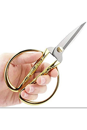15 Cm Dekoratif Vintage Nakış Makası, Nişan, Açılış, Düğün, Çelik Makas, Altın, Gümüş