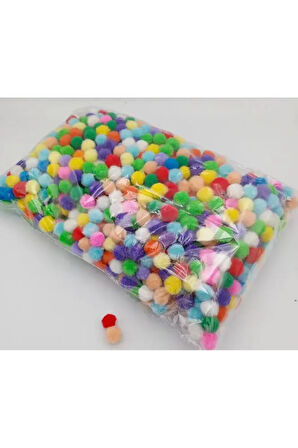 Renkli Karışık Peluş Ponpon 1000 adet (1,5 mm)
