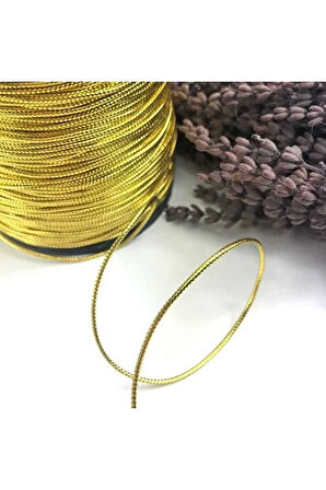 20 Metre (Altın - Gümüş) Rengi Dekoratif Simli Monofil İplik, Bileklik İpi, Takı İpi, Paket İpi