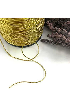 20 Metre (Altın - Gümüş) Rengi Dekoratif Simli Monofil İplik, Bileklik İpi, Takı İpi, Paket İpi
