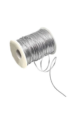10 Metre (Altın - Gümüş) Rengi Dekoratif Simli Monofil İplik, Bileklik İpi, Takı İpi, Paket İpi