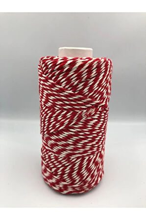 Marteniçka Bileklik Ipi Paketleme Ipi Bağlama Ipi Kırmızı Beyaz Renk 200 Mt- 200gr