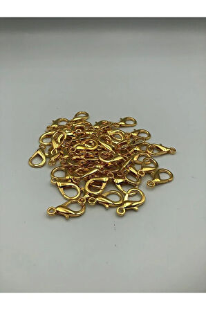 20 Adet - 24mm x 10mm Gold Renk Papağan Klips, Kilit Kanca, Kapama Klips, Kolye Ve Bileklik Kilidi