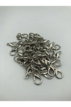 20 Adet - 24mm x 10mm Gümüş Renk Papağan Klips, Kilit Kanca, Kapama Klips, Kolye Ve Bileklik Kilidi