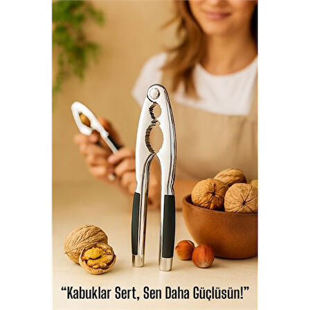 Metal Ceviz Kıracağı – Kauçuk Tutma Yerli | Fındık, Ceviz, Badem İçin Ergonomik Kırıcı