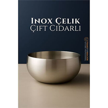 Çift Cidarlı Kase - Inox Çelik Kase  18 cm
