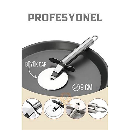 Profesyonel 9 cm Çelik Pizza Kesici Ignacio Design