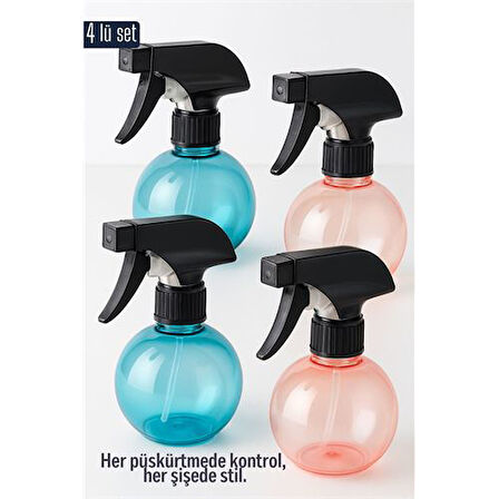 Modacar Boş Sprey Şişe 4 x 250 ml 4 ADET 250 ml Renkli Sprey Şişe – 4’lü Çok Amaçlı Set