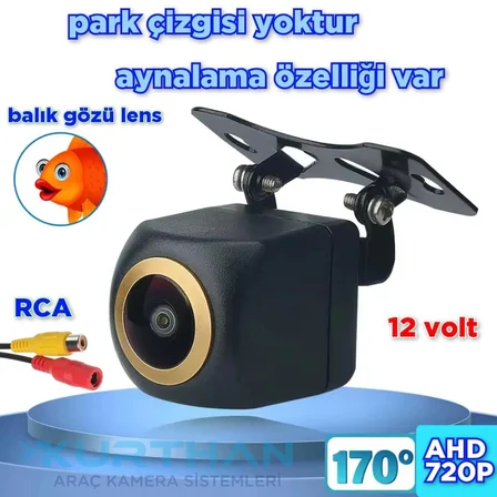 AHD 720p 170 DERECE BALIK GÖZÜ LENS  ARAÇ KAMERASI 12 VOLT
