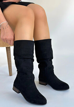 Plod Siyah Süet Çizme