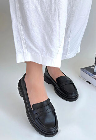 Narli Siyah Cilt Oxford Ayakkabı