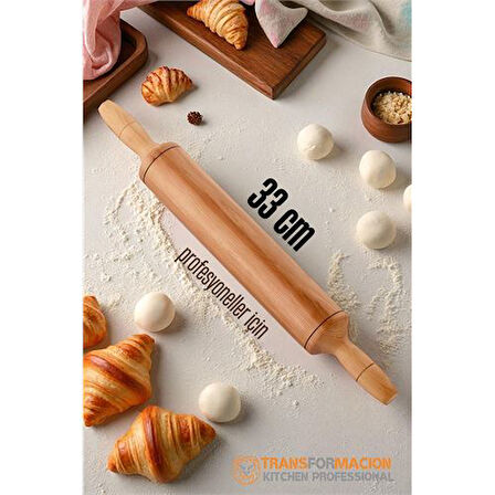 Modacar Ahşap Merdane Hamur Açma Merdanesi - 33 cm Küçük Mutfak Merdanesi