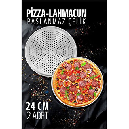 ModaCar Lahmacun Pizza Pide Pişirme Tepsisi 24 CM 2 li SET