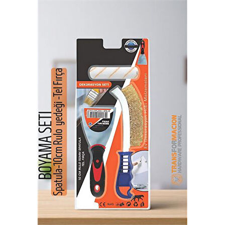 Modacar Boyama Seti - Spatula-10cm Rulo  yedeği -Tel Fırça