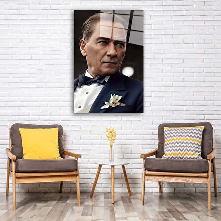 Atatürk Portresi Yapay Zeka Cam Tablo