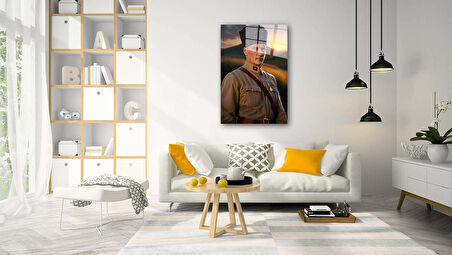 Atatürk Portresi 2 Yapay Zeka Cam Tablo