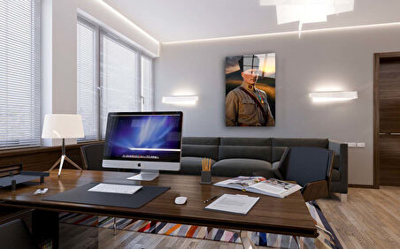 Atatürk Portresi 2 Yapay Zeka Cam Tablo