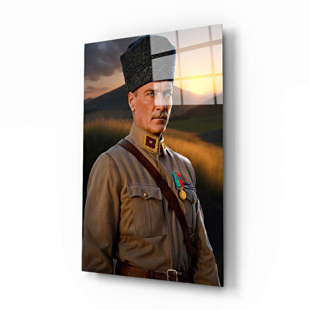 Atatürk Portresi 2 Yapay Zeka Cam Tablo