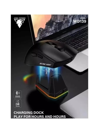 WD139 Manyetik Şarjlı BT+2.4GHZ 1600Dpı Ultra Hafif Şarjlı Kablosuz Oyuncu Mouse Oyuncu Faresi SİYAH