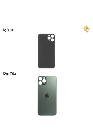 iPhone 11 Pro Max Yeşil Renk Arka Kapak Arka Cam Batarya Kapağı Lazer Kesim Kapak Pil Kapağı