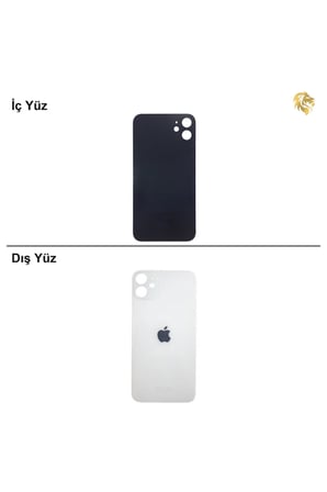 iphone 11 iPhone 11 Beyaz Renk Arka Kapak Arka Cam Batarya Kapağı Lazer Kesim Kapak Pil Kapağı