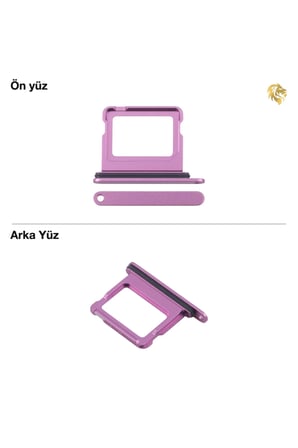 iPhone 16 Plus Sim İç Yuvası Tepsisi Aparatı Çekmecesi Kart Yuvası Tray Tekli (Mor)
