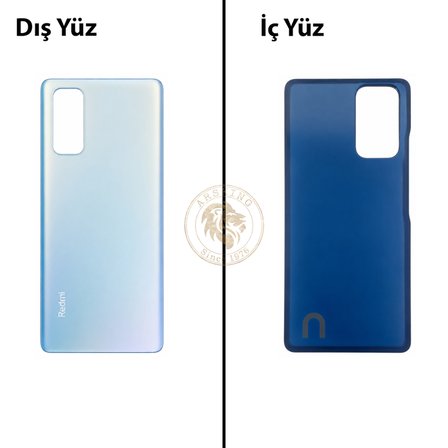 Xiaomi Redmi Note 10 Pro Buz Mavisi Arka Pil Kapağı Batarya Kapağı Lazer Kesim Back Cover