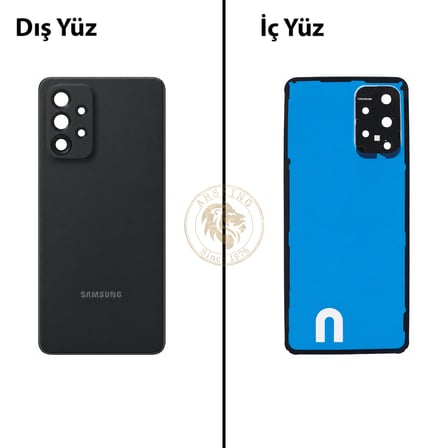 Samsung A33 Siyah Arka Kapak Arka Cam Batarya Kapağı Lazer Kesim Kapak Pil Kapağı Back Cover