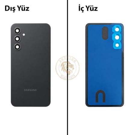 Samsung A54 Siyah Arka Kapak Arka Cam Batarya Kapağı Lazer Kesim Kapak Pil Kapağı Back Cover