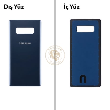 Samsung Note 8 Mavi Arka Pil Kapağı Batarya Kapağı Lazer Kesim Back Cover