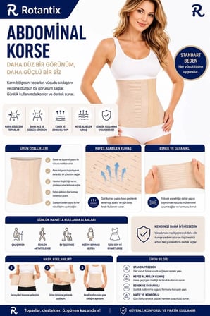 Her Bedene Uyumlu Doğum Sonrası Toparlayıcı Inceltici Korse Abdominal Sezeryan Korsesi Lohusa Korse
