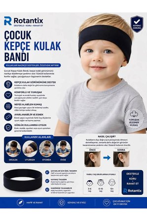 Rotantix Çocuk Kepçe Kulak Bandı Bebek Kepçe Kulak Bandajı