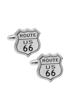 Erkek Beyaz Route Us 66 Kol Düğmesi Arst3468