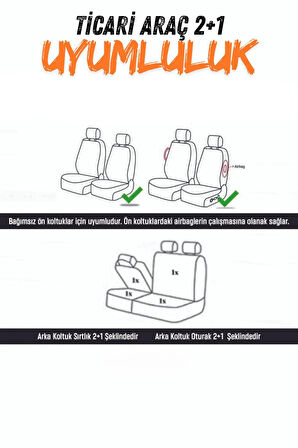 ARI Serisi Siyah Ticari 2+1 Modüler Oto Koltuk Kılıfı Seti - Evrensel Uyum ve Dayanıklılık