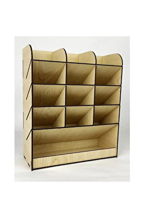 Mirage Masaüstü Kalemlik ve Markör,Posca,Copic için Ahşap Stant Kalemlik (akçaağaç)