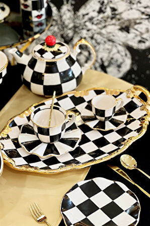 Damalı Siyah Tombul Demlik