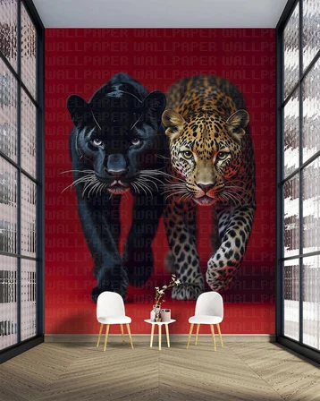 Siyah ve benekli leopar poster duvar kağıdı