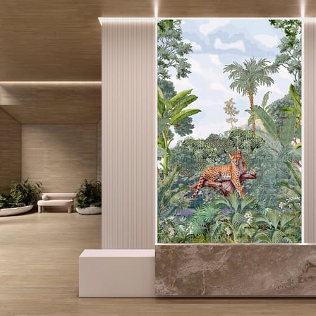 Ağaçta dinlenen leopar poster duvar kağıdı