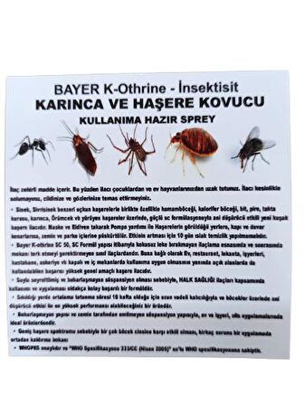 BAYER KARINCA VE HAŞERE KOVUCU KULLANIMA HAZIR SPREY 1000 ML