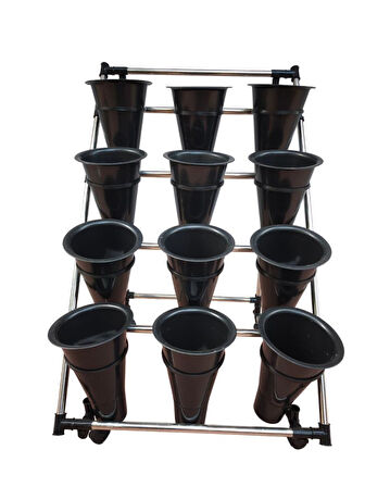 TEKERLEKLİ METAL SAKSI STANDI