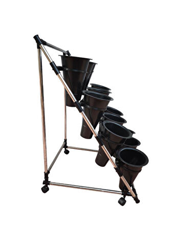 TEKERLEKLİ METAL SAKSI STANDI