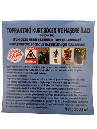 ÇİÇEK VE BİTKİ İLACI (TOPRAKTAKİ HAŞERE VE KURTÇUKLAR İÇİN) 1000 ML.