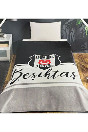 Taç Lisanslı Beşiktaş Klasik Tek Kişilik Battaniye