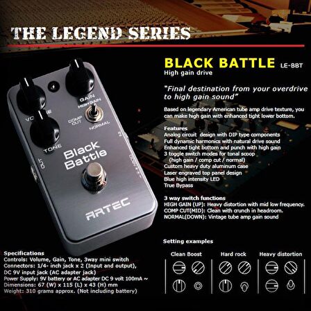 Artec Black Battle LE-BBT Super Distortion Distortion Pedalı