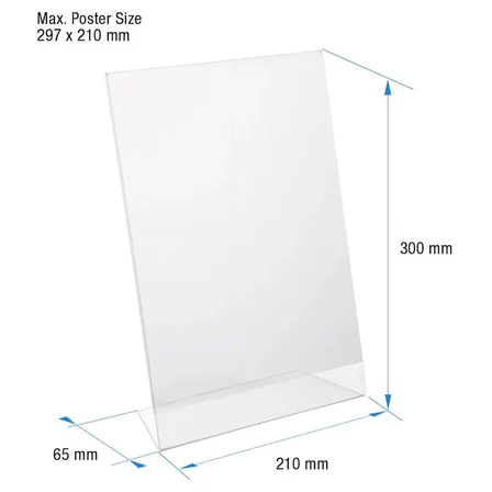 L Tipi Dikey A4 Pleksi Masaüstü Şeffaf Föylük Broşürlük Fiyatlık 5li Paket