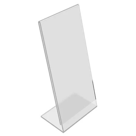 L Tipi Dikey 10x21cm Pleksi Masaüstü Şeffaf Föylük Broşürlük Fiyatlık 5li Paket