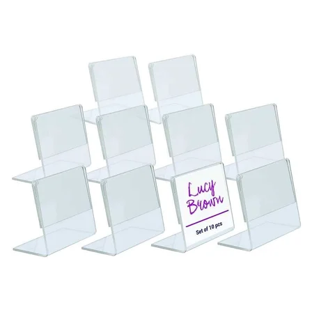 L Tipi Yatay 8x5cm Pleksi Masaüstü Şeffaf Föylük Broşürlük Fiyatlık 25li Paket