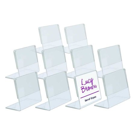 L Tipi Yatay 8x5cm Pleksi Masaüstü Şeffaf Föylük Broşürlük Fiyatlık 50li Paket