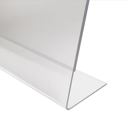 L Tipi Yatay 21x10cm Pleksi Masaüstü Şeffaf Föylük Broşürlük Fiyatlık 25li Paket